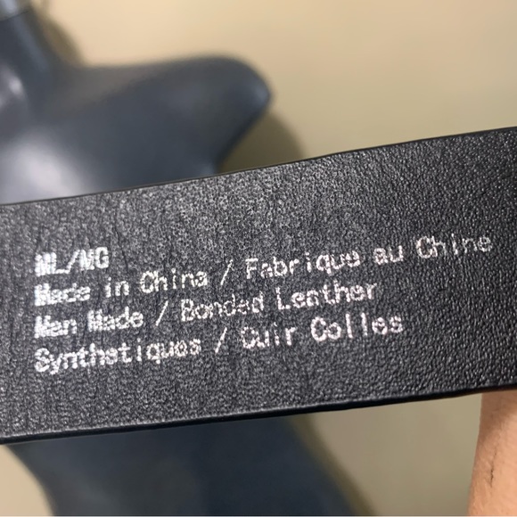 Leather belt : silver tone hardware M/L - Picture 6 of 6